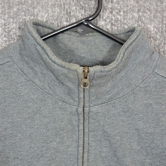 LL Bean Katahdin Iron Works Jacket Mens L Gray Sherpa Lined Full Zip Sweatshirt - Picture 3 of 14